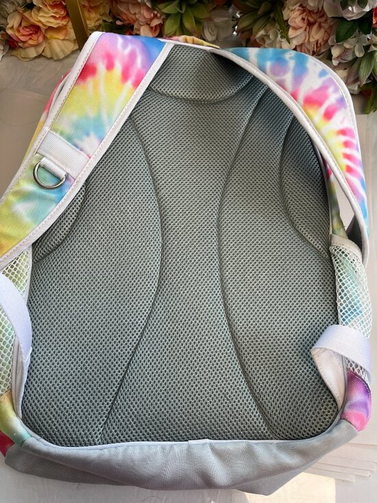 PB Teen Tie Dye Backpack Pastel Rainbow School Travel Book Bag Adjustable main image 6